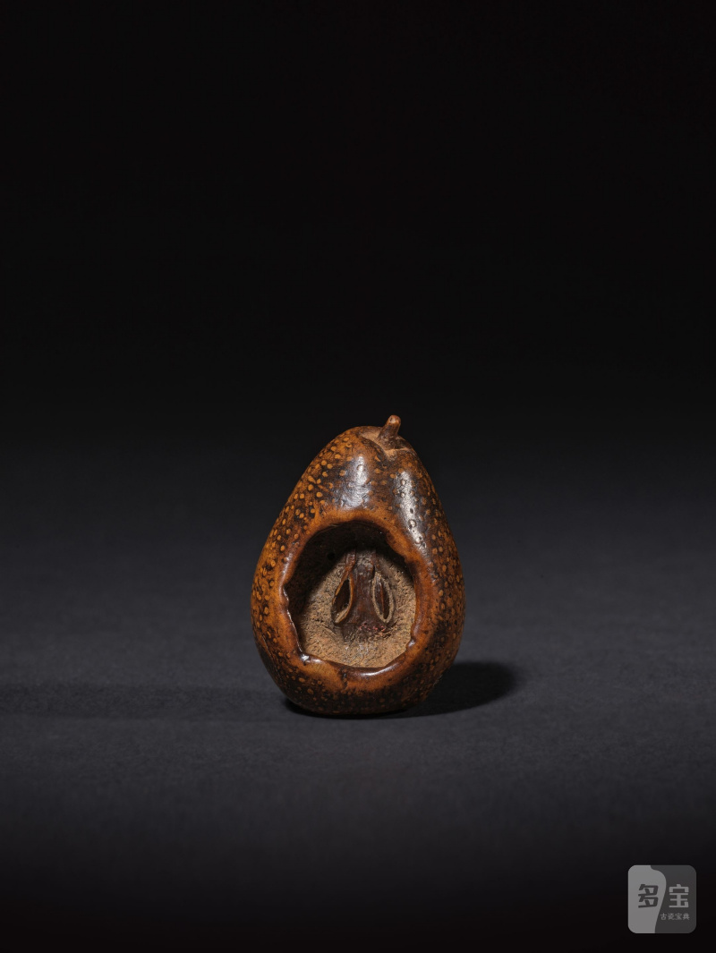 木彫根付 梨 銘「馬山」 19世紀 | NETSUKE EN BUIS REPRÉSENTANT UNE POIRE - 图7